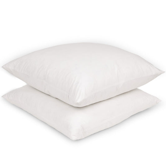 26x26 White Goose Down European Pillow Inserts by Maison Des Garçon 100% Cotton, Soft Goose Down & Feather, Luxurious and Decorative Throw Pillow Sham, Set of 2