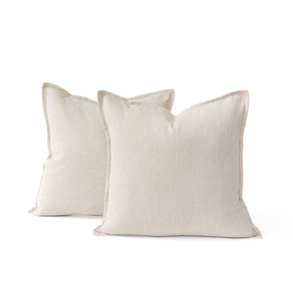 18x18 Cotton and Natural Linen Pillow Covers (Set of 2)