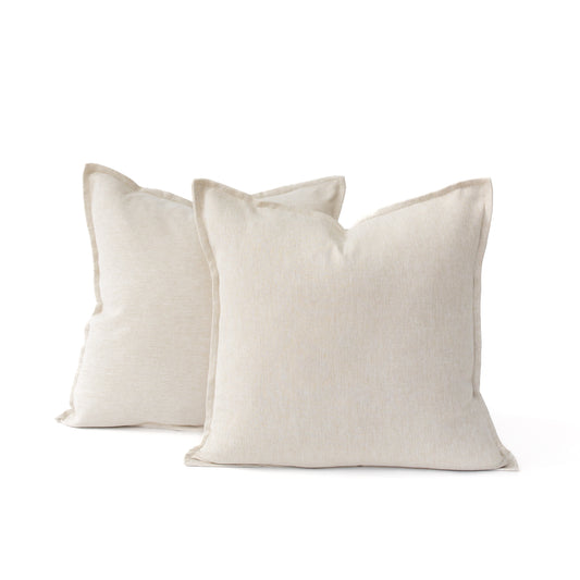 18x18 Cotton and Natural Linen Pillow Covers (Set of 2)